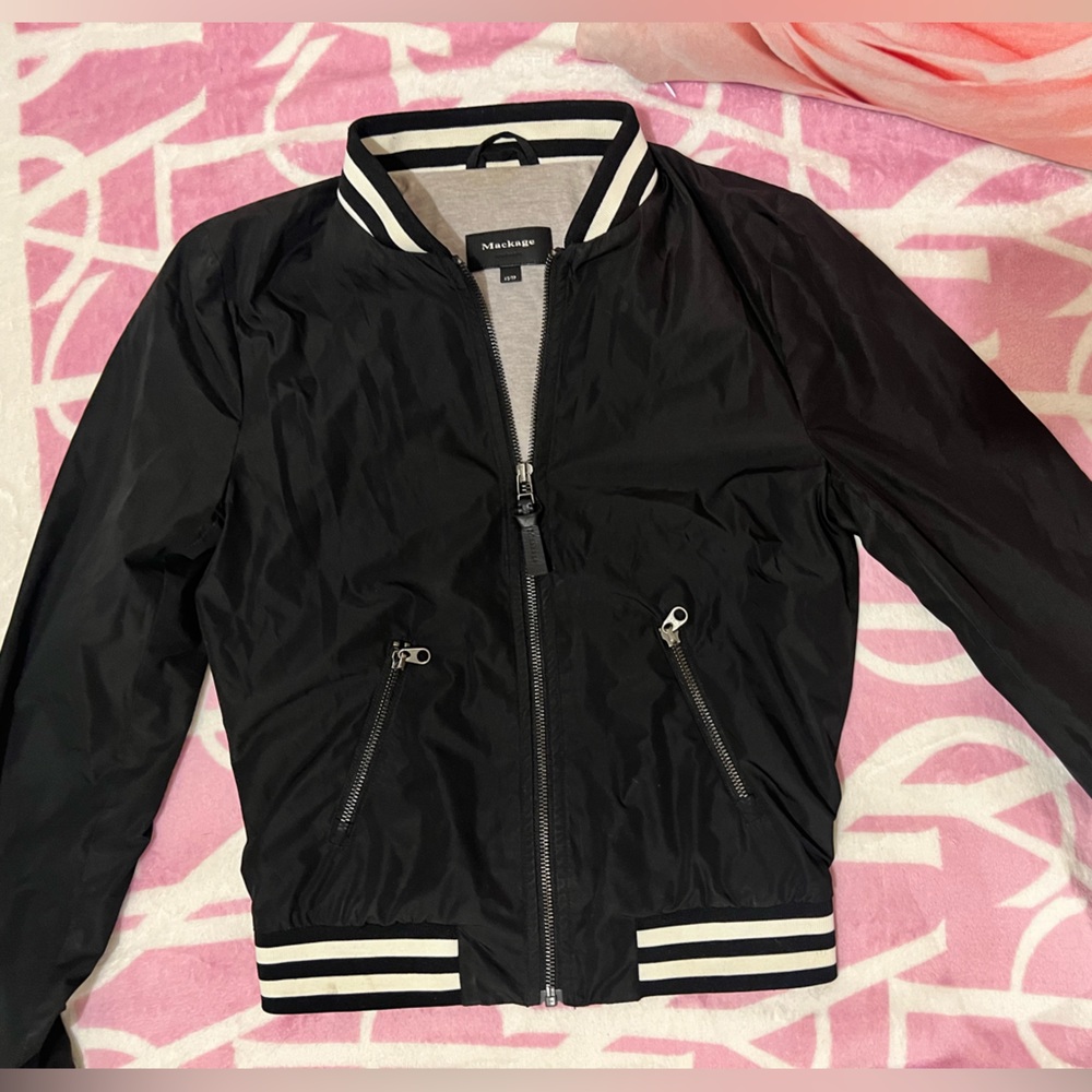 Mackage xs blue varsity light jacket